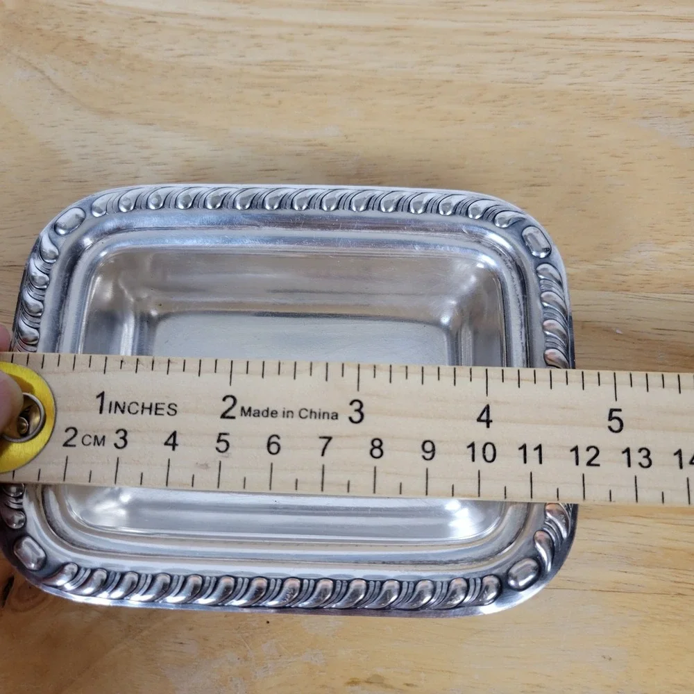 Vintage 1940s Canterbury Silverplate Trinket Tray Small Soap Dish Catchall